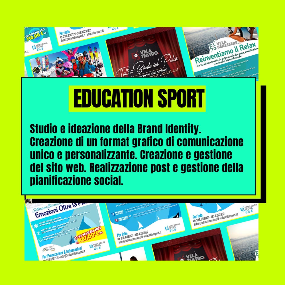Graffetta comunicazione - Ideazione e realizzazione sito web e immagine coordinata per la campagna di marketing di Education Sport.